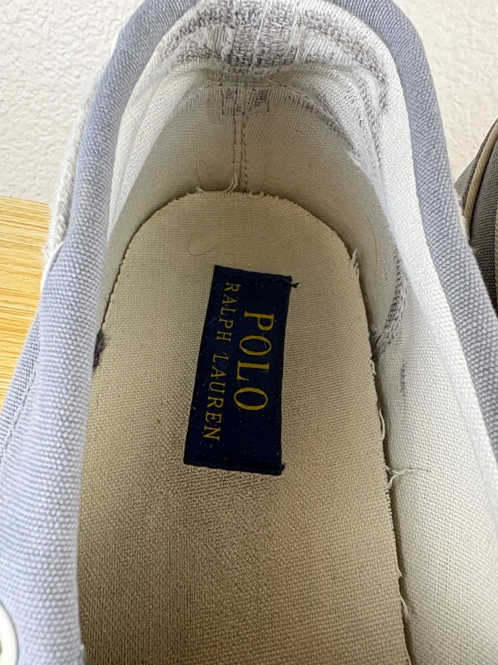 Polo Ralph Lauren Sander Grey Canvas Boat Shoes Men's Size 10 Preppy Casual